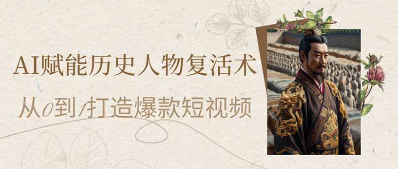 (14311期)AI赋能历史人物复活术:从0到1打造爆款短视频-金云网创