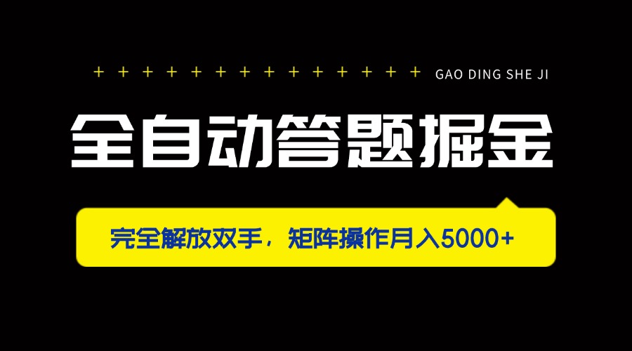 (14337期)全自动答题掘金,完全解放双手,矩阵操作月入5000+-金云网创