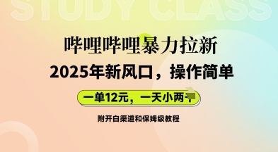 哔哩哔哩暴力拉新:2025年新风口,一单12元,一天数张(附开白渠道和保姆级教程)-金云网创
